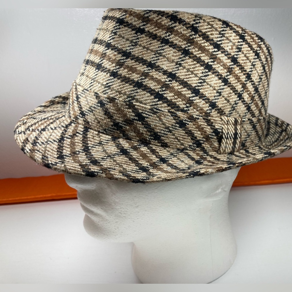 Vitange Crown Co Hat Structured Gangster Trilby Fedora Short Brim Panama Hat S/M